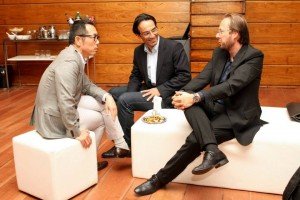 Da esquerda para a direita: Bruno Assami (diretor-executivo da Unibes Cultural), Alvaro Siviero e Roberto Prosseda